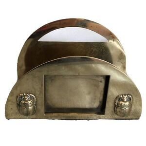 Antique Benedict Karnak Brass 577 Scarab Beetle Letter Napkin Holder